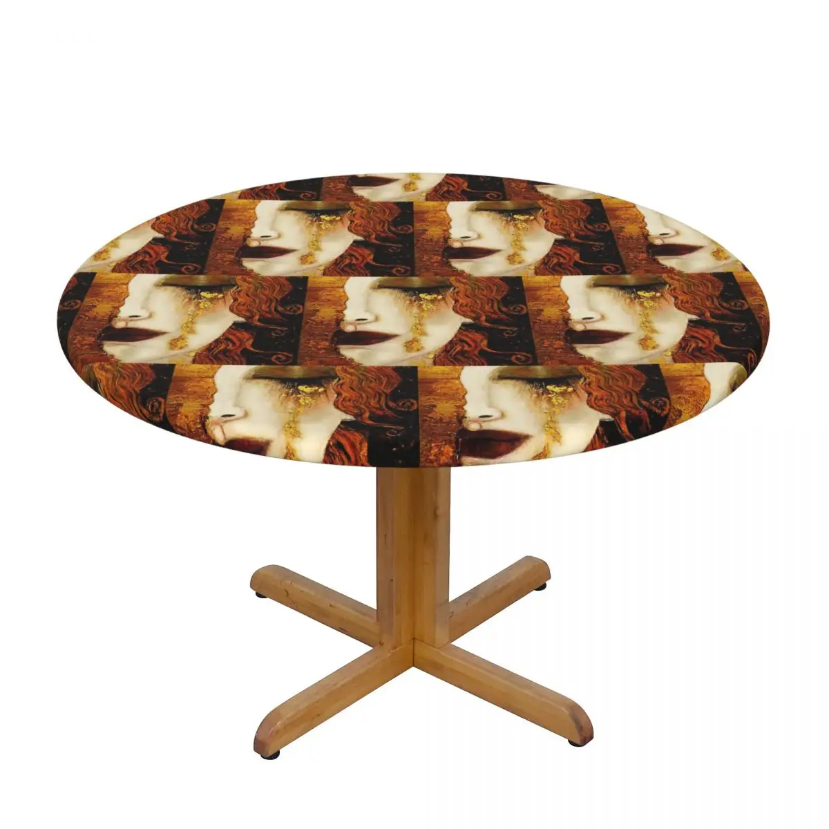 Klimt Golden T Waterproof Round Tablecloth Oilproof Table Cloth for Kitchen Events Dining Table Cover
