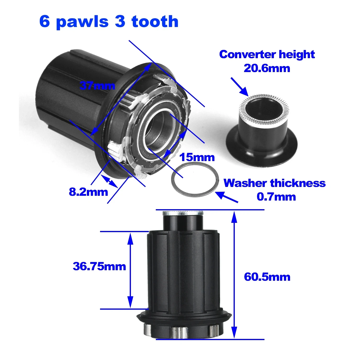 Walgun-MTB Bicycle Hubs, 6 Pawls, 3 Teeth,120 Click Boost Hub,28H 32H 36H,Front 110*15, Rear 148*12, HG MS XD 8 9 10 11 12 Speed