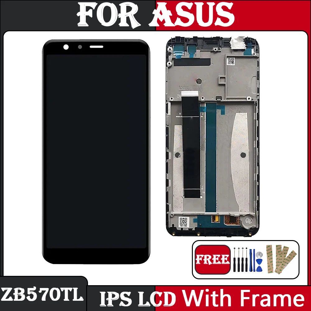 New IPS LCD For Asus ZenFone Max Plus (M1) ZB570TL LCD Touch Screen Digitizer Assembly For X018DC X018D LCD Display With Frame