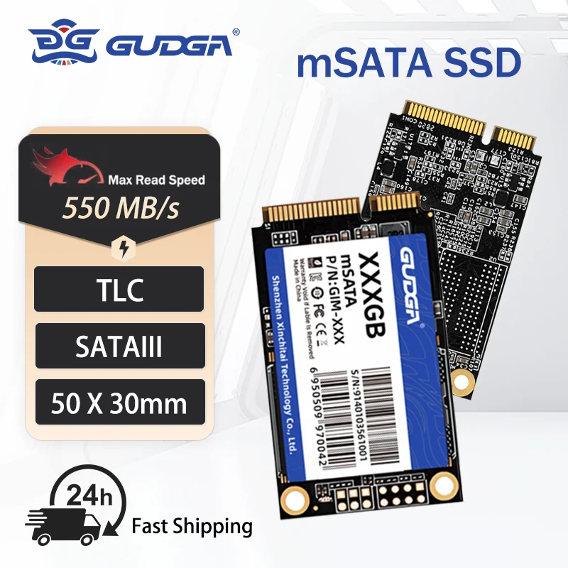 

GUDGA mSATA SSD 64GB 128GB 256GB 512GB mSATA SSD 1TB 2TB HDD For Desktop 3x5cm Internal Solid State Hard Drive For HP Laptop