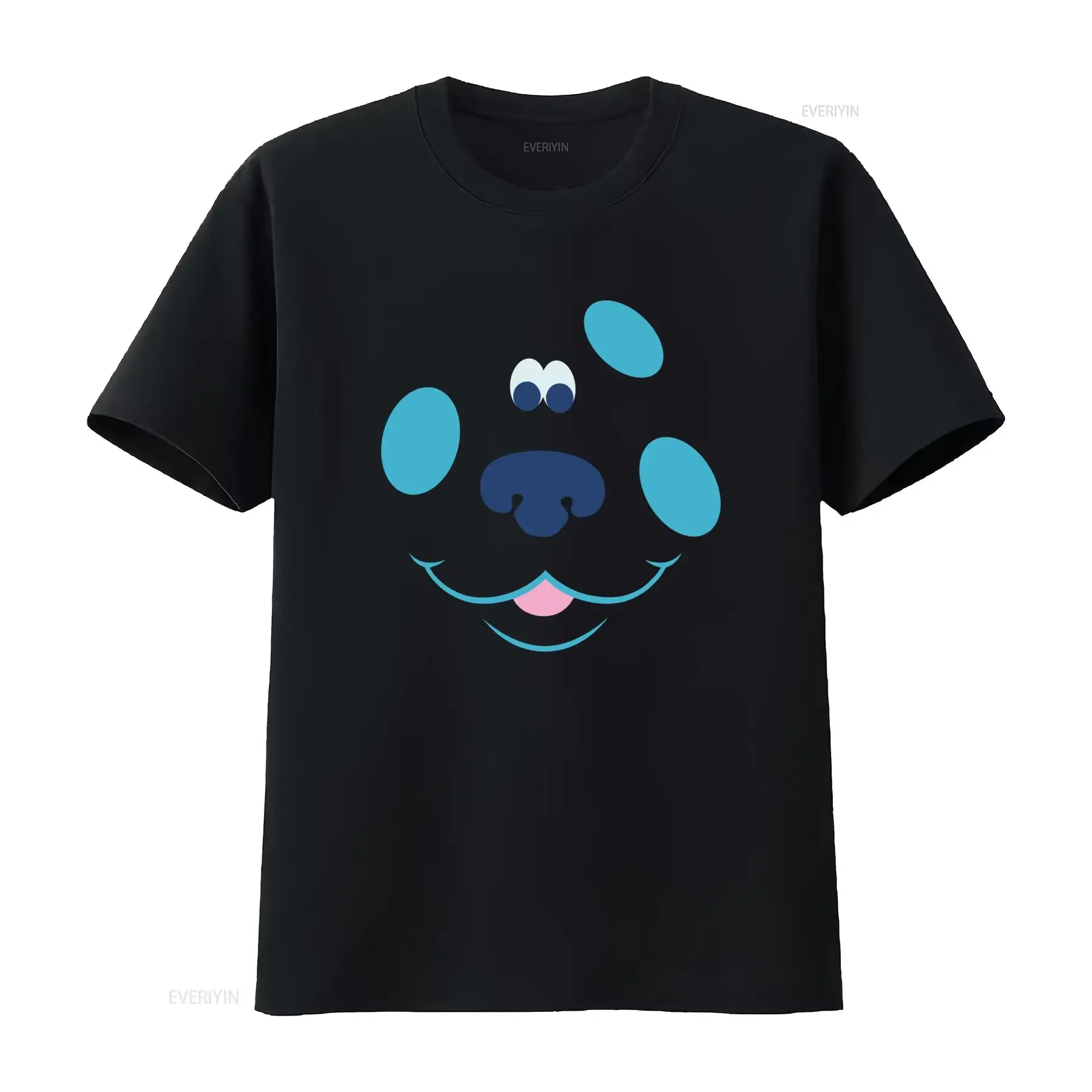 T-shirt imprimé dessin animé Blue's Clues pour enfants, design tendance et amusant, vintage, lavé, respirant, élégant, décontracté, doux