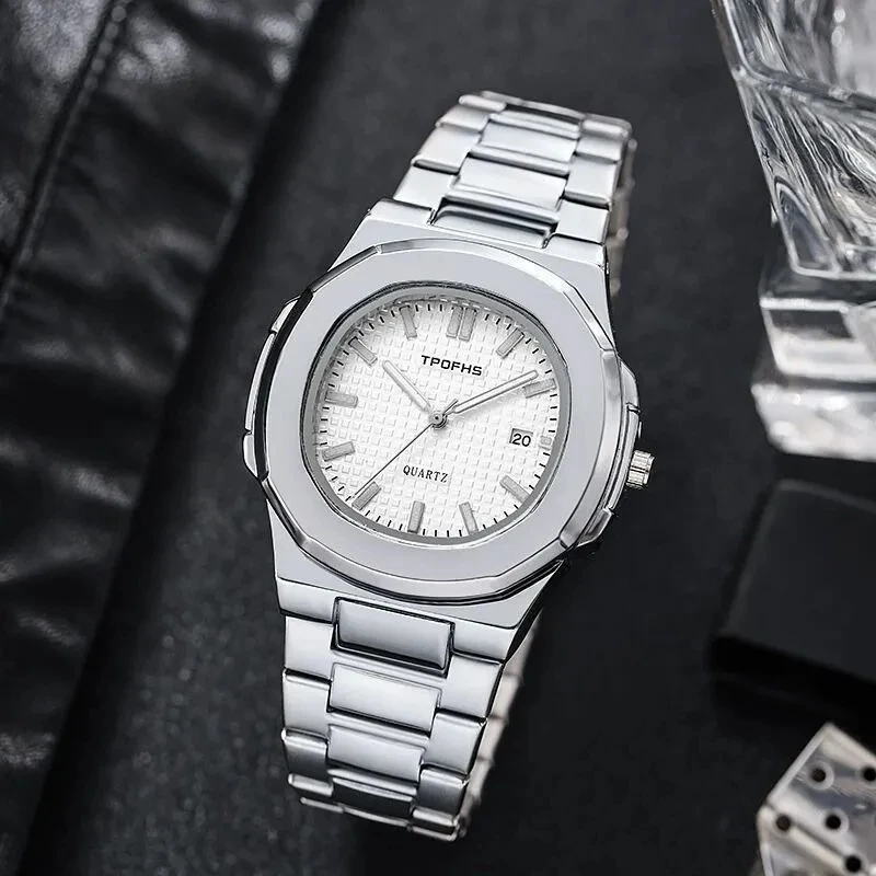 Luxe Horloge Business 30M Waterdichte Mannelijke Klok Lichtge 소 Datum Roestvrij Stalen Vierkante Quartz Mannen Horloge Reloj