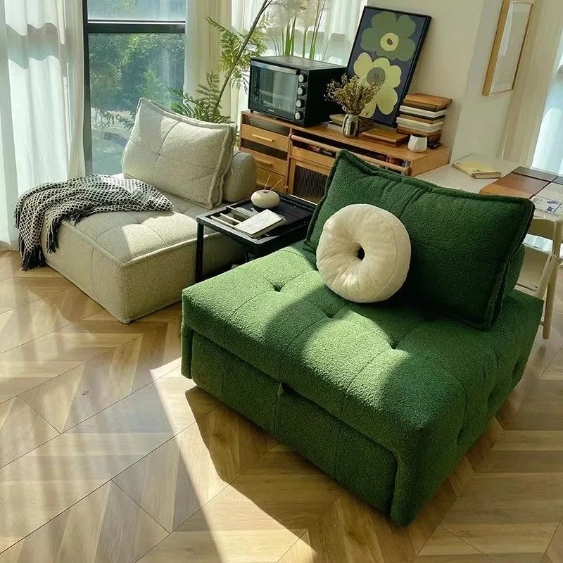 New sof a bed folding dual-purpose s ofa small apartment single sofa bed module combination sofa cream so fa bed