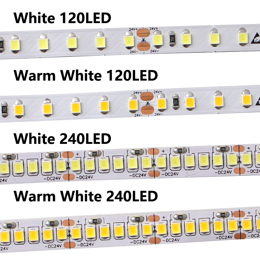 5V 12V 24 V Led şerit işıklar 5m SMD 2835 60Led/m sıcak beyaz 5V 12V 24 V LED ışık şeridi 5 12 24 V Volt bant diyot lambası ev dekor