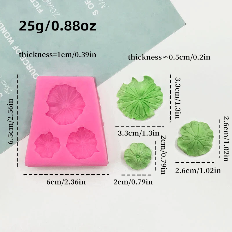 1 Piece, Triple Lotus Leaf Silicone Mold, Sugar Flipping Chocolate Biscuit Cake Mold, Aromatherapy Decoration Mold