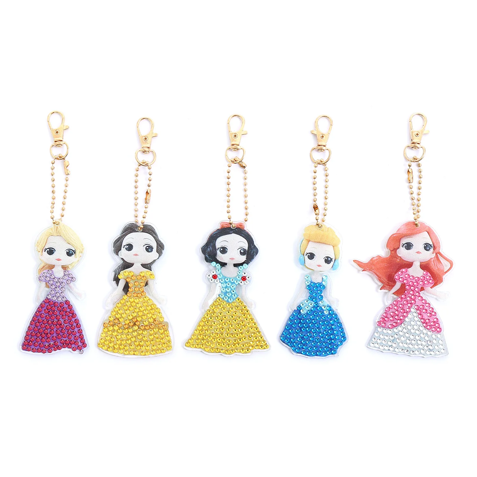 

Cartoon Disney Princess DIY Diamond Painting Keyring Mosaic Embroidery Cross Stitch Bag Pendant Birthday Gift Diamond Keychain