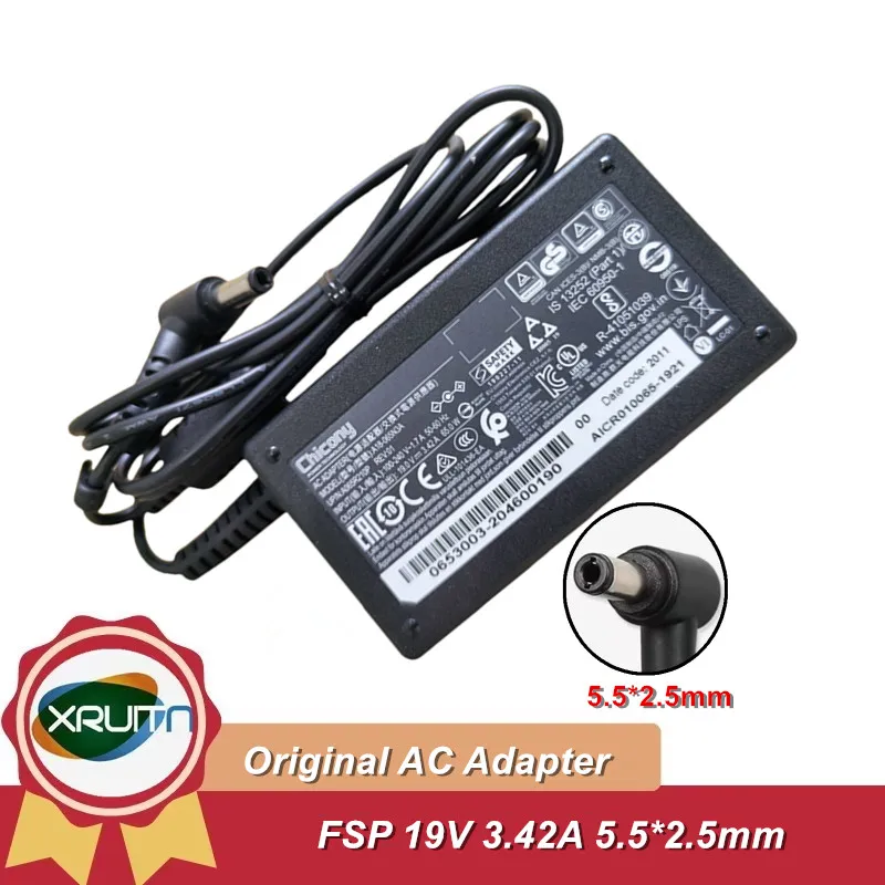 Genuine Chicony A18-065N3A AC Adapter 19V 3.42A 65W 5.5x2.5mm A065R184P A065R210P A065R216P Laptop Power Supply Charger
