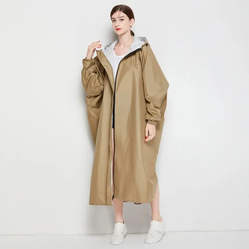 Waterproof Motorcycle Raincoat with Zipper for Men and Women, Full Body, Ladies' Rain Coat, Hooded Poncho, Backpack Cloak XXL 4