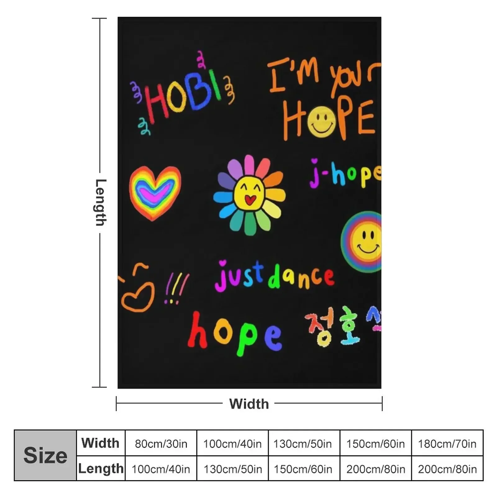 jhope rainbow Throw Blanket Luxury Thicken Cute Blankets