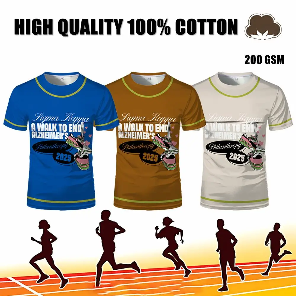 

Alzheimer's Charity Walk Memorial T-shirt Simple Basic Round Neck Short Sleeve Tees Daily Sports Casual High-quality Cotton Tops