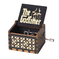 The Godfather Music Box Hand Crank Musical Box Carved Wooden Play The Theme Song of The Godfather Home Decor Christmas Gifts