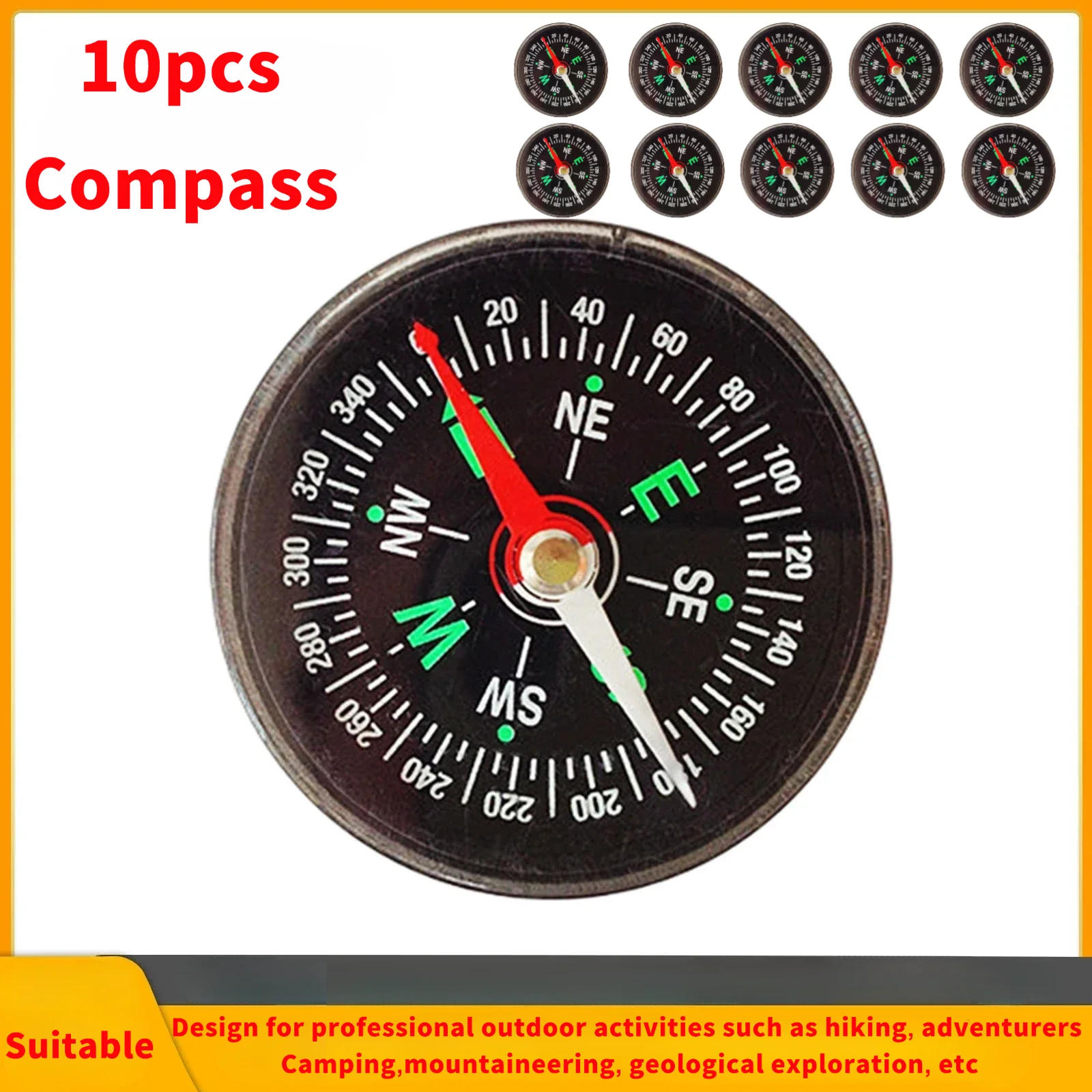 بوصلة محمولة موثوقة، مزيتة ومستقرة 40 مم، ضرورية للتخييم والمشي لمسافات طويلة، هدية عملية مميزة لفرق الفريق #1