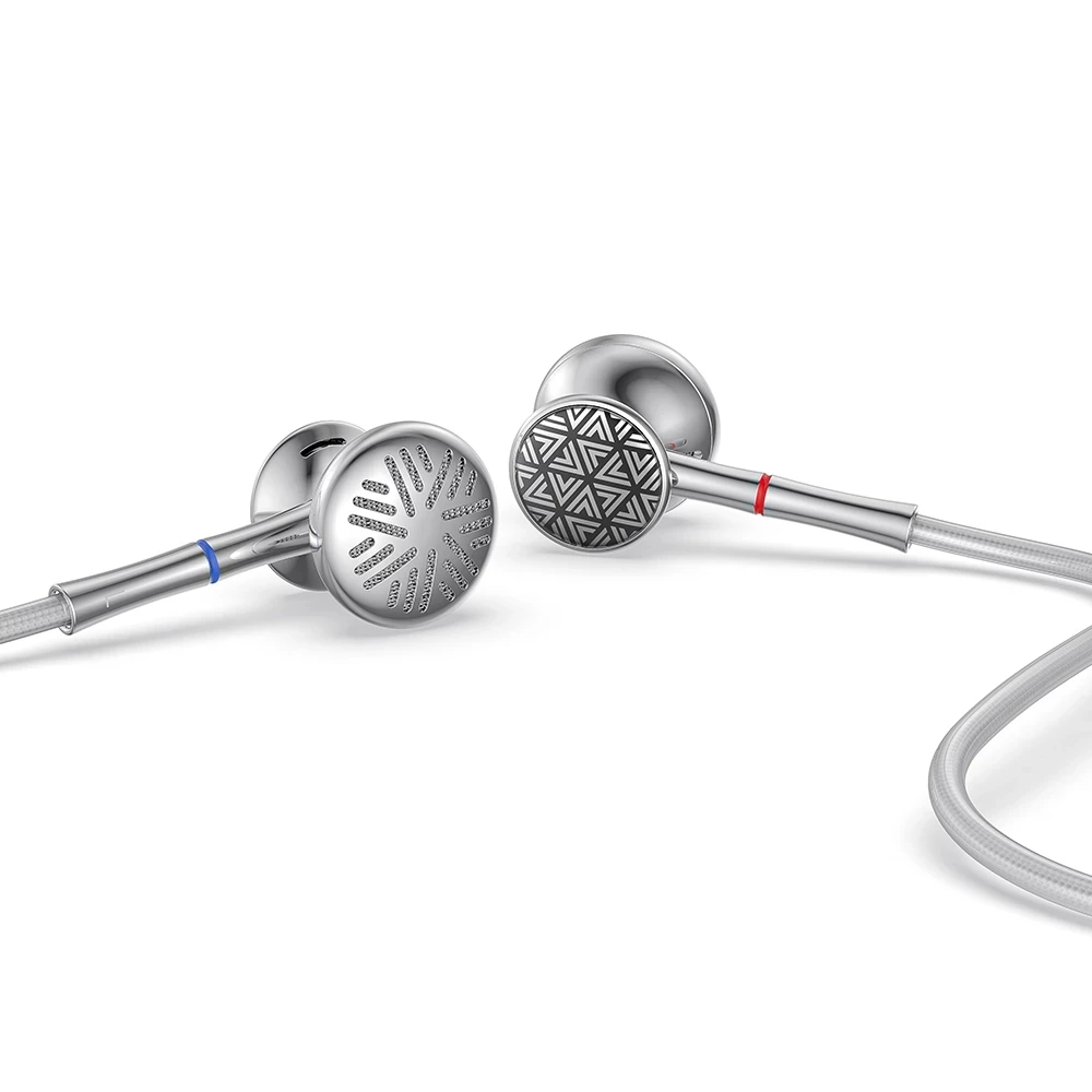 FiiO FF3 Fones de ouvido com fio, cabeça plana original, fone de ouvido hifi dinâmico com som super baixo, 3,5mm, 4,4mm