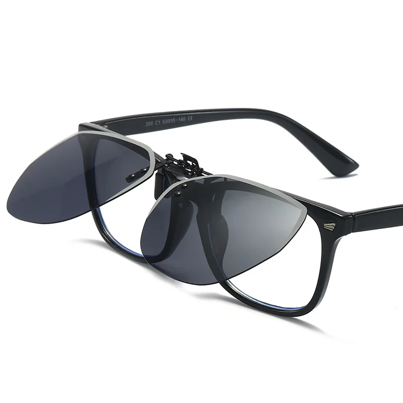 VEITHDIA Unisex Polarized Clip-on Sunglasses For Prescription Glasses Flip-Up Rimless Design TAC Lens With UV400 Protection VB11