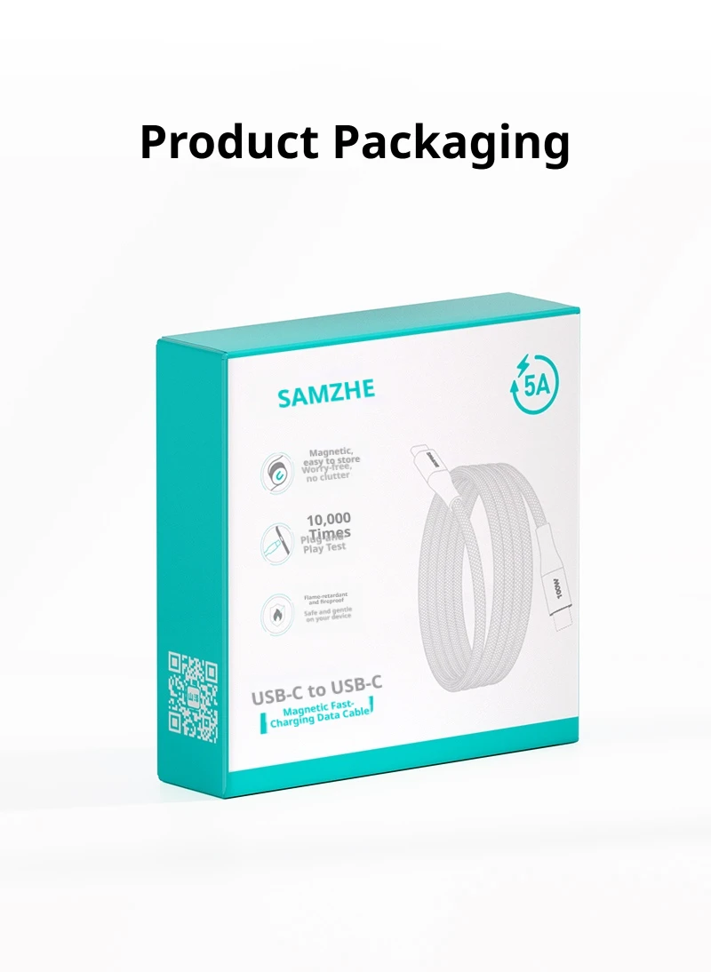 SAMZHE Magnetisches Ladekabel 100W USB Typ C zu USB C Kabel für MacBook iPhone17 16 iPad Samsung Xiaomi PD Schnellladekabel – Detail 11