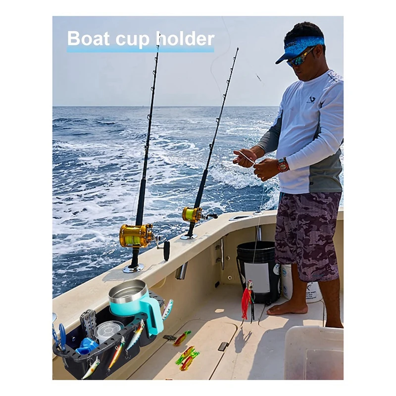 Universal Multifunctio Marine Storage Can Cup Holder Phone Drink Box Organizer For Boat Marine Yacht Pontoon