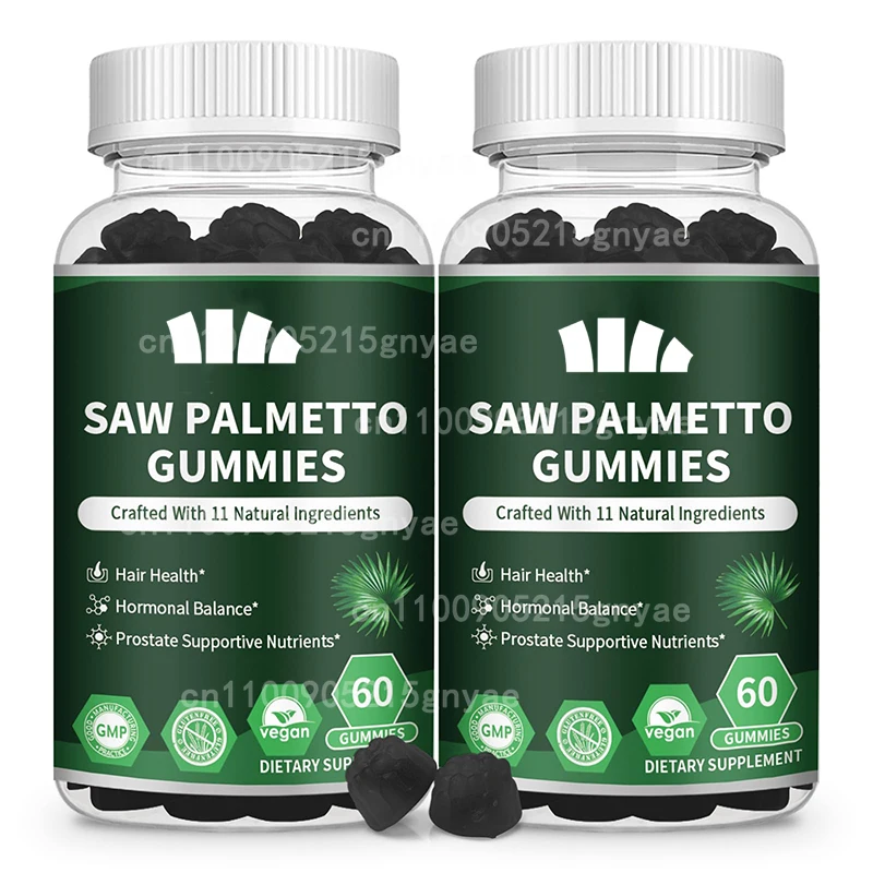 

Saw Palmetto Men's Gummies | Used for Hair Health and Male Baldness | 60 Raspberry Vegetarian Men's Hair Gel