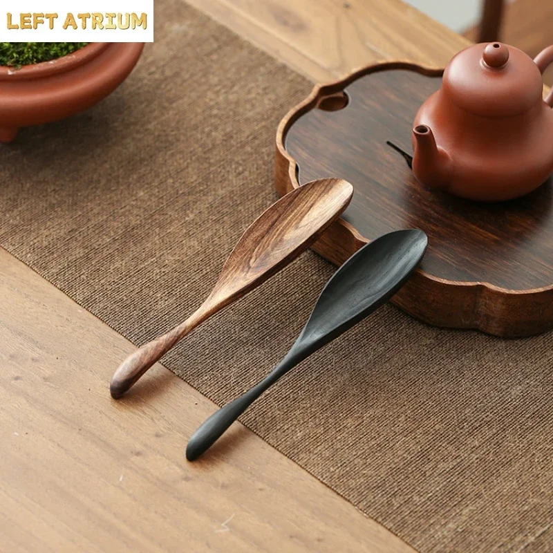 Tiger spotted sandalwood small tea shovel tea spoon household tea rules six gentlemen accessories measuring spoon single spoon