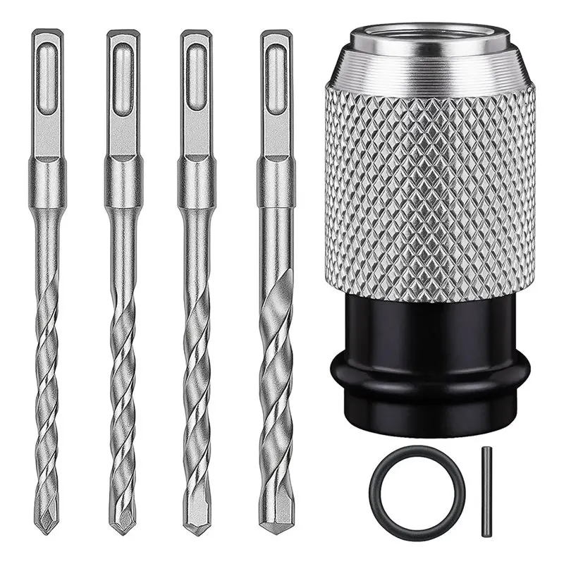 

Адаптер для перфоратора T21C + 4 насадки для ударного сверления, конвертер для электрического перфоратора в дрель - полный комплект для эффективных работ по сверлению.