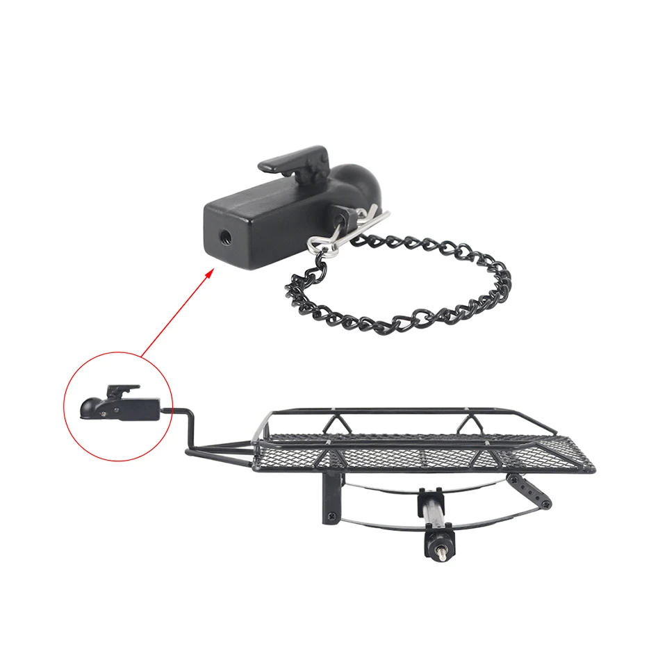 Crochet d'attelage de tête de remorque en métal M3, support d'attelage pour 1/10 RC chenille TRX4 TRX6 SCX10 90046 D90 Redcat GEN 8 Scout II CC01 TF2