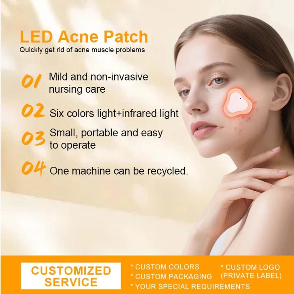 LED Acne Patches Face Beauty Device 6 Color LED Red Light Acne Patch For Pimple Blemishes Removal Skin Repair Facial Cleansing
