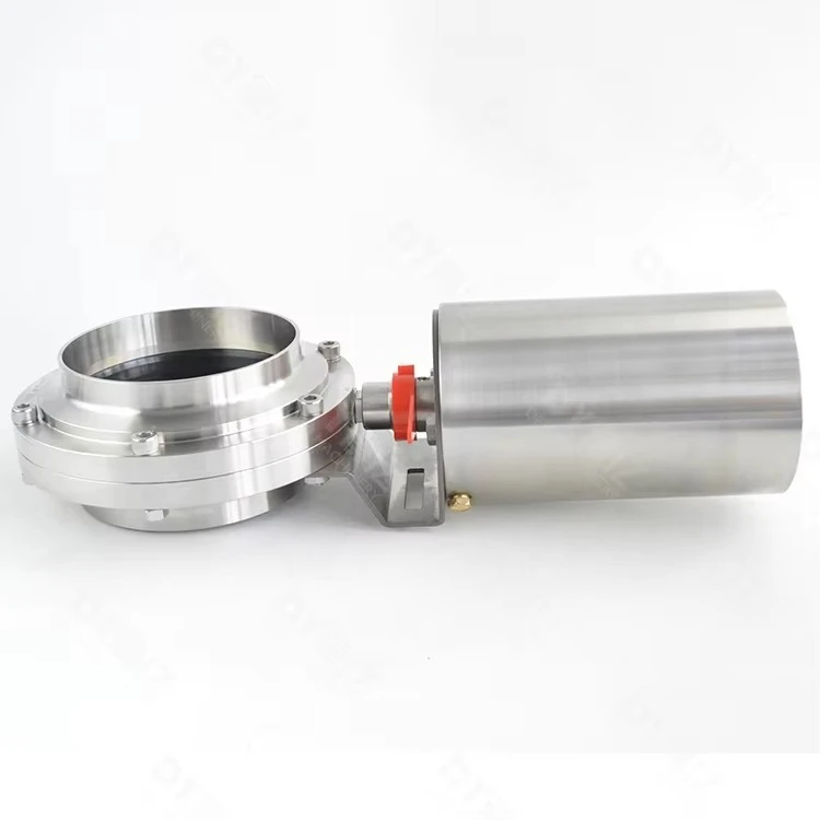 صمام فراشة لحام هوائي من الفولاذ المقاوم للصدأ الصحي