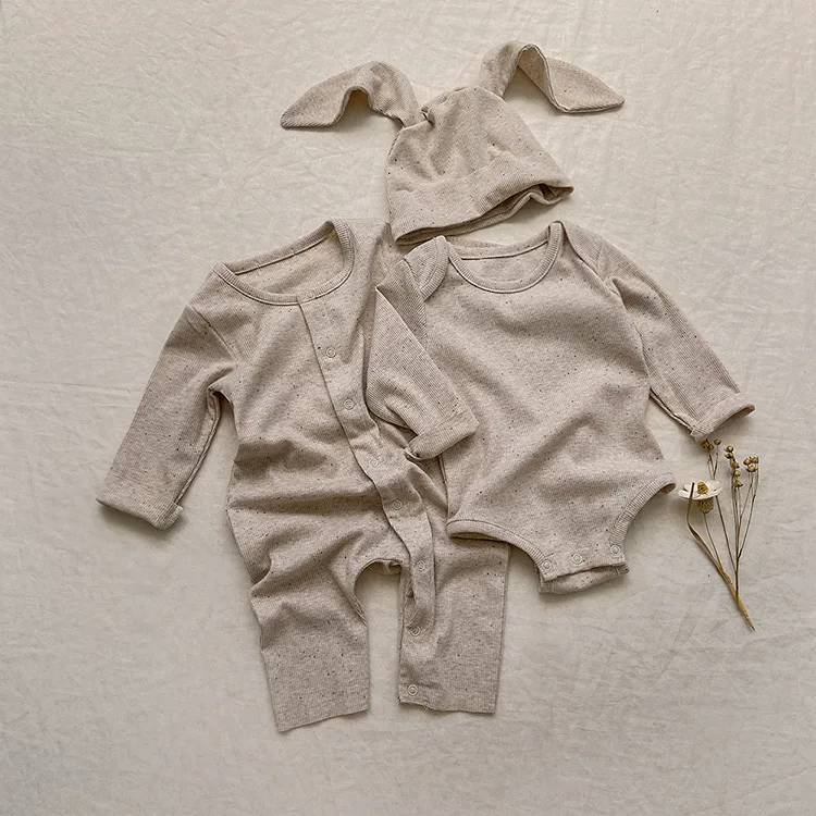 Newborn Baby Girl Boy Easter Romper Rabbit Ear Hat Infant Toddler Longsleeve Jumpsuit Spring 1st Birthday Baby Clothes 3-18M