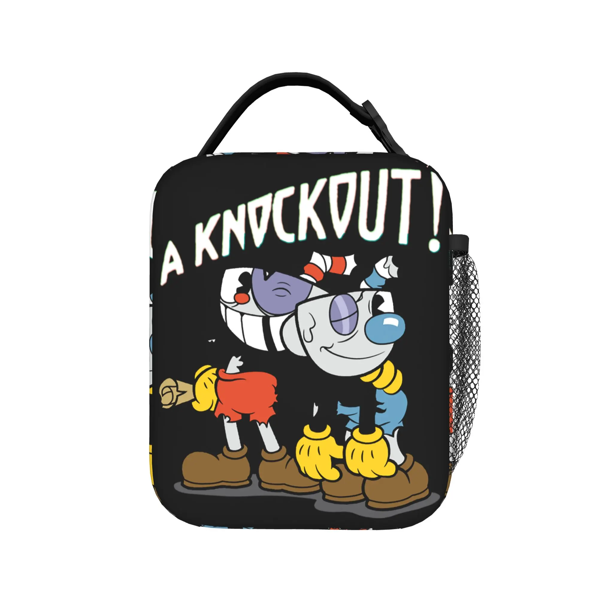 Cartoon Cupheads and Mugmans Game Thermal Insulated Lunch Bags for Picnic  Reusable Food Bag Thermal Cooler Lunch Box