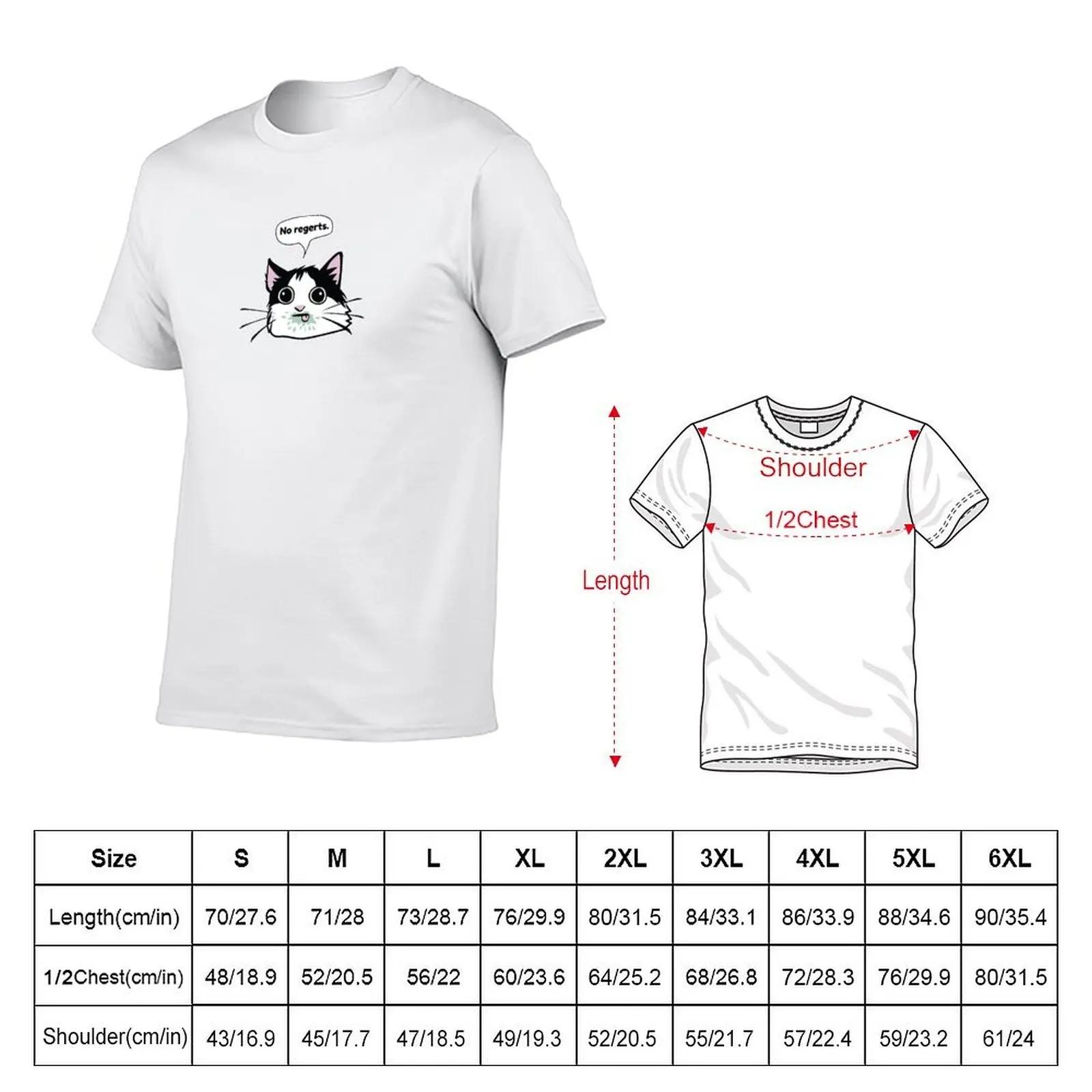 Mauri With No Regerts T-Shirt korean fashion Short sleeve tee man clothes graphic shirts Men's t-shirt