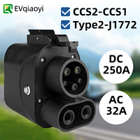 EVqiaoyi CCS2 to CCS1 EV Adapter AC DC Fast Charging Adapter From CCS2 to CCS1 Charger Converter for Electric Vehicle Charger