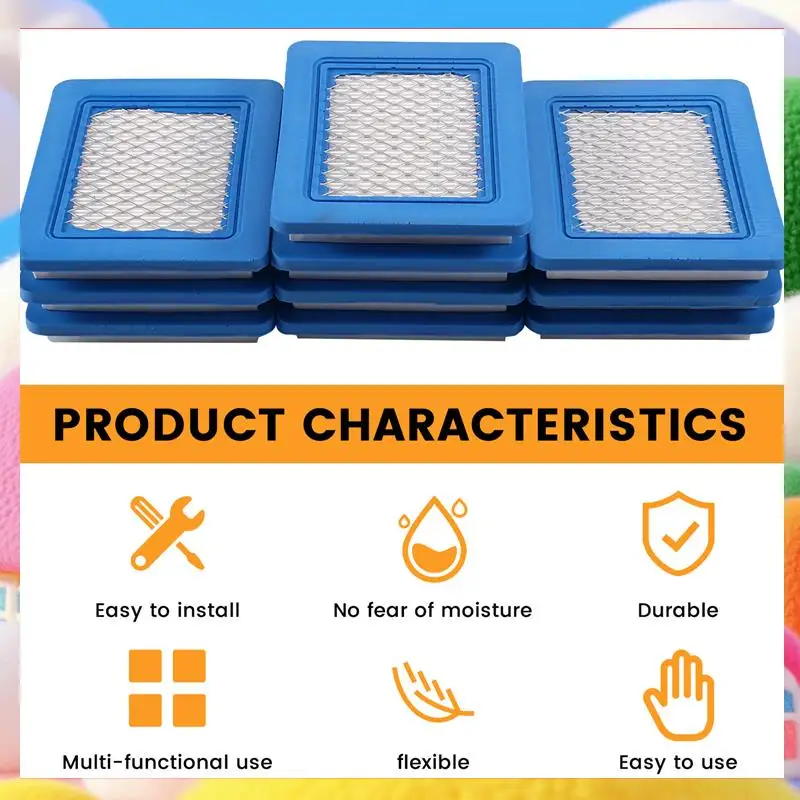 

10PCS Lawn Mower Air Filter Cartridge Replacement Mowers Parts Accessories For Briggs Stratton 491588S 399959-ABUA