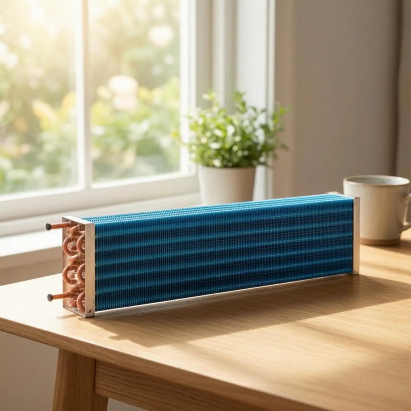 Cooling Coil Copper Heat Exchanger Rectangular Finned Tube Assembly for Dehumidification System Replacement
