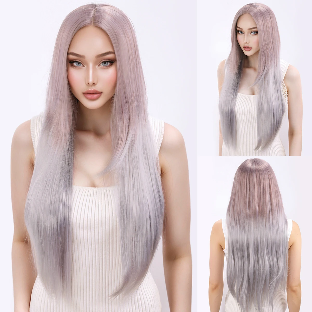 

Модный парик для трансграничной торговли, длинные волосы, синтетический волокнистый парик