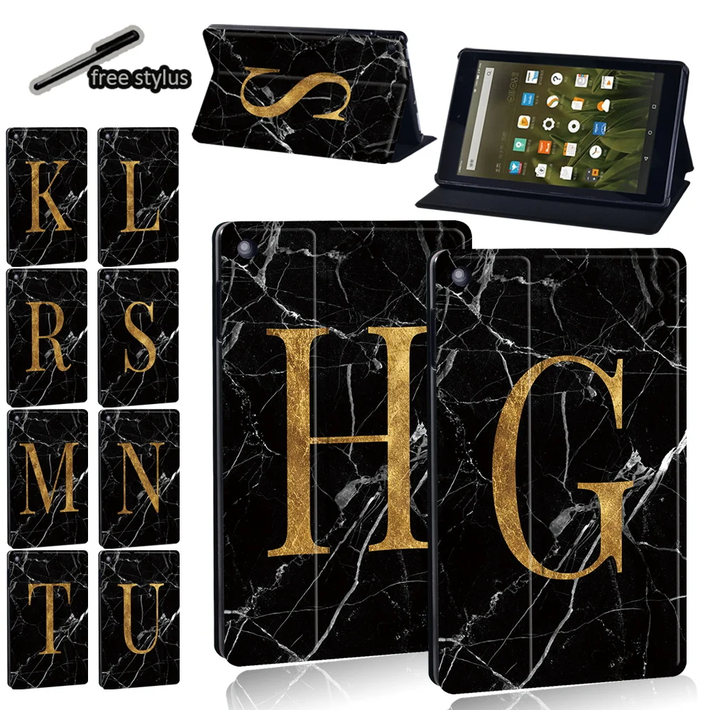 

Tablet Case for Fire HD 10 Plus/5th/7th/9th/11th/HD 8 Plus/6th/7th/8th/10th/Fire 7 5th/7th/9th 26 Letter Series Protective Cover