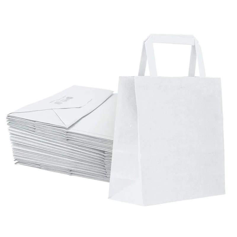 50PCS Party Gift Bags with Handle Jewelry Shopping Bag Christmas Valentine\'s Day Marriage Gift Colored Paper Bag