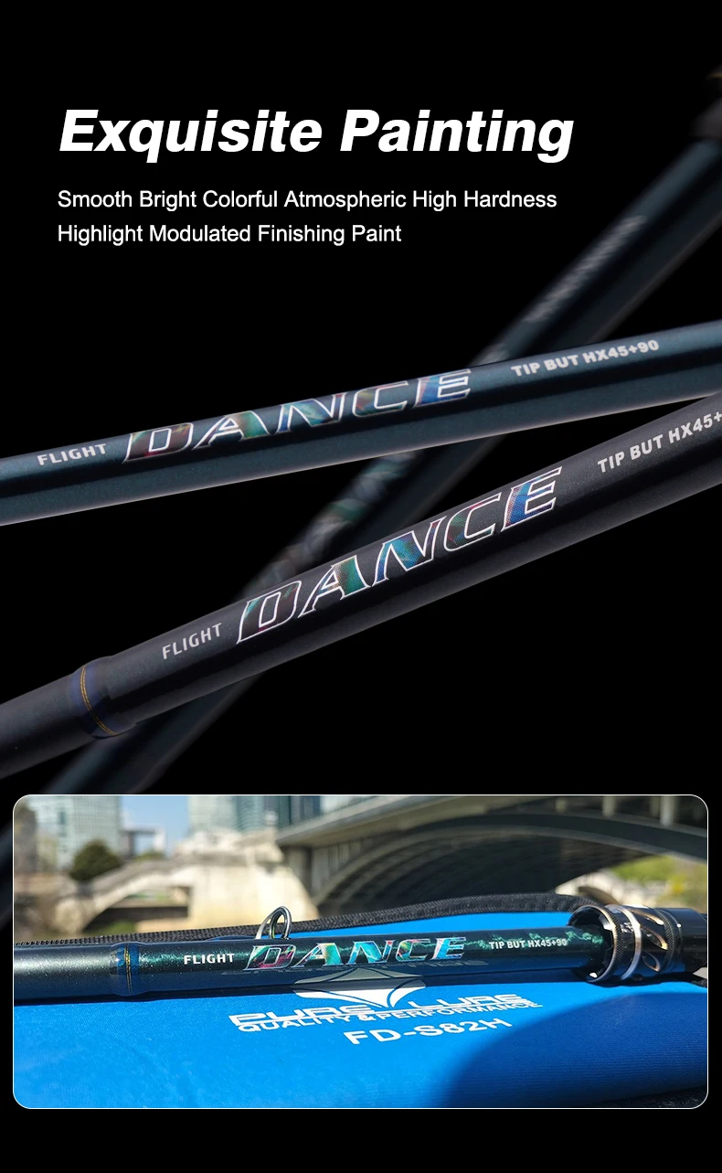 PURELURE DANCE S822H ML H Spinnrute für Bass High Carbon Long Throwing Angelrute im FUJI-Zubehör, Plus Spinnrolle – Detail 10