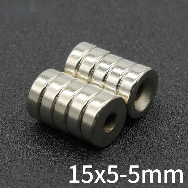 10/20/50/100/200Pcs Round Magnet 15x5-5 mm Neodymium Magnet N35 15x5hole5 Permanent NdFeB Super Strong Powerful Magnets imans