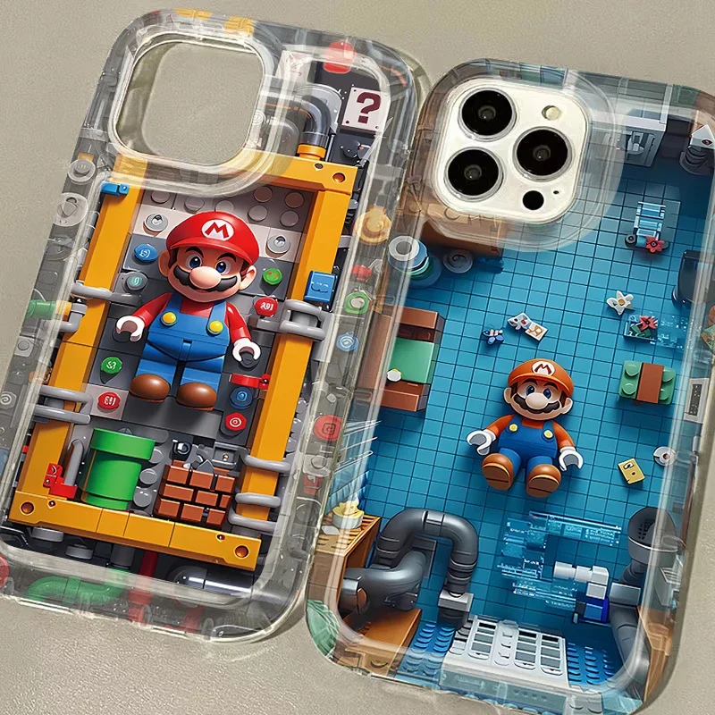 Building Blocks M-Marios Case for Samsung Galaxy S24 Ultra S23 S22 S21 FE S20 Plus Note 20 10 Pro A34 A54 A33 A53 Silicone Etui