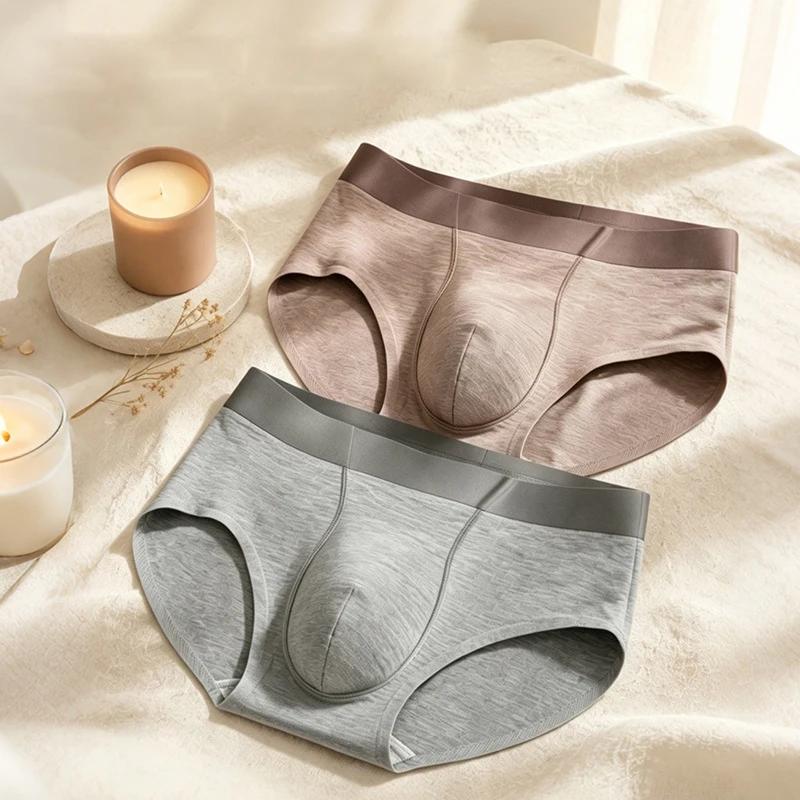 3pcs Man Underwear Viscose Comfortable Breathable Briefs U Pouch Seamless Under Panties Triangle Shorts Body Fitting Briefs Male