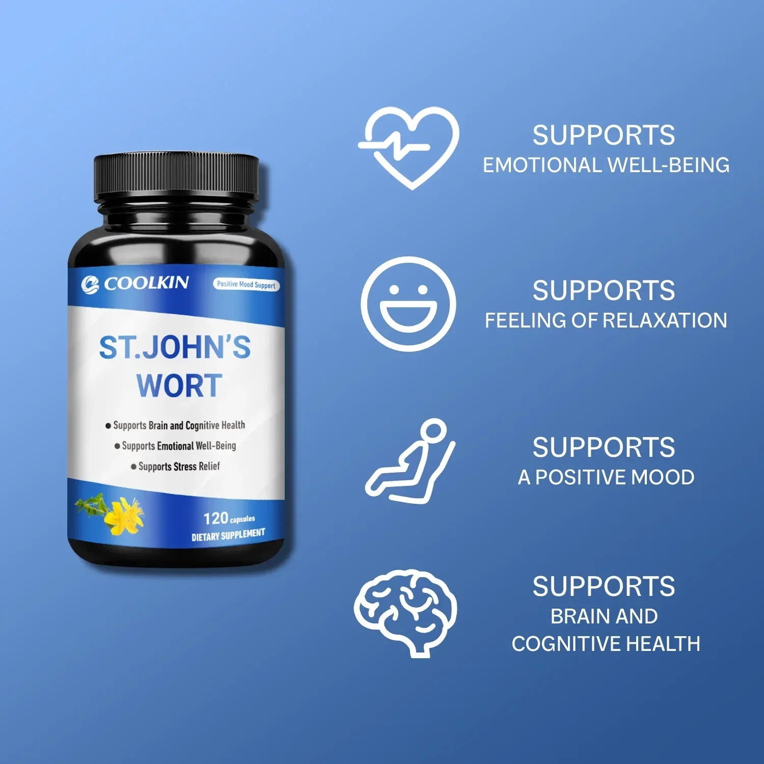 St. John\'s Wort 500mg - Supports Positive Mood and Promotes Brain Health