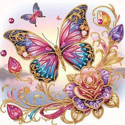 DIY Colorful butterflies 5D Special Shape Diamond Art Kits for Beginners,Diamond Art Painting Kits for Home Wall Decoration Gift