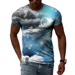 Summer Personality Trend New Men's T-shirt Nature Beauty Print Men's Street Fashion Harajuku Loose And Comfortable Plus Size Top
