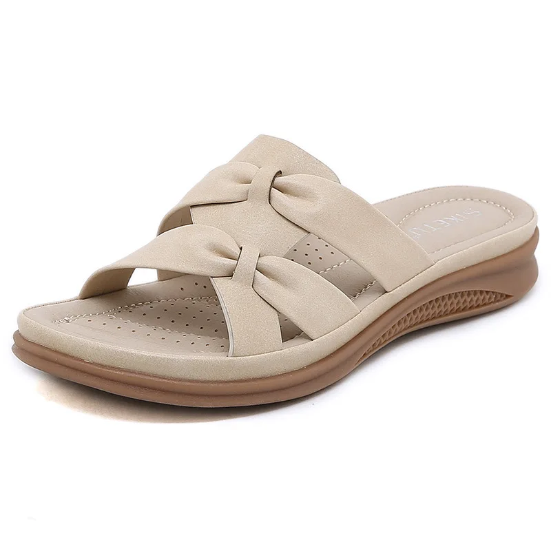 2024 New Womens Summer Slippers Light Weight Girls Casual Peep Toe Shoes Outdoor 2024 Wedge Platform Flip Flop Beach Slides