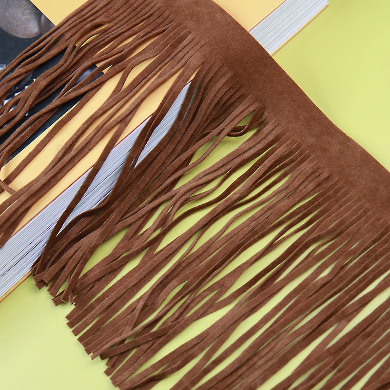 

5 метров, длина 15 см, ширина 3 мм, бахрома с кисточкой, черная/коричневая/красная замшевая кожаная бахрома, шитье, кружево, декоративная отделка, шитье