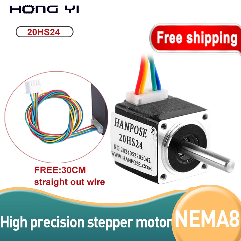 for mini cnc 3D printer 20 Series Motor Nema8 Stepper motor 24mm 0.8A 12mN.m 1.8 degrees 20HS24 step motor