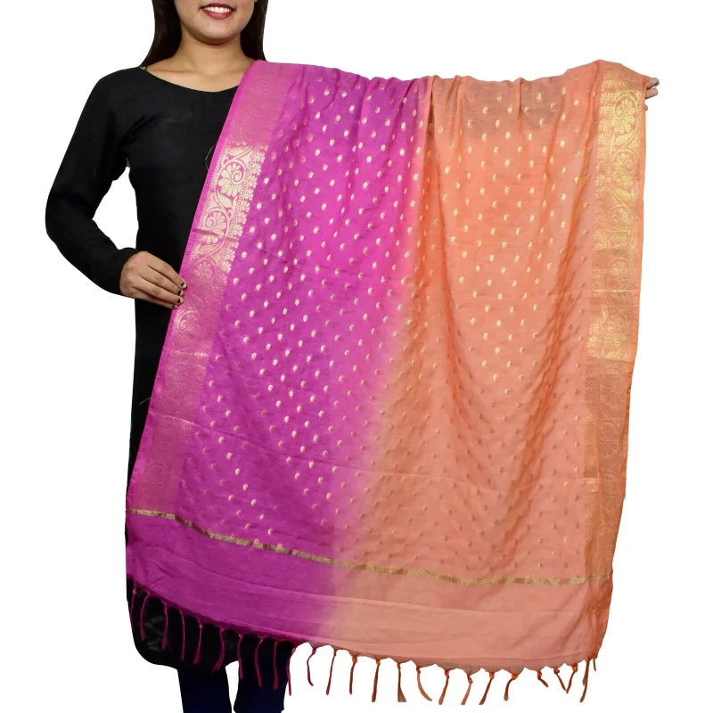 Dual Color Shawl Traditional Indian Banarasi Women's Dupatta Party Clothing European and American Fashion Trends