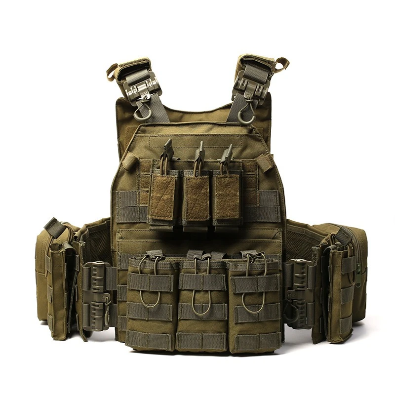 

Outdoor tactical vest multi-functional 6-piece set of real CS equipment lightweight protective vest