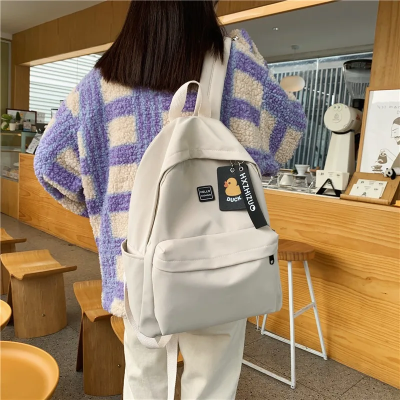 Japanese College Style College Students Schoolbag Girl Fashion Solid Colour Cute Shoulder Bag Women Travel Kawaii Mini Backpacks