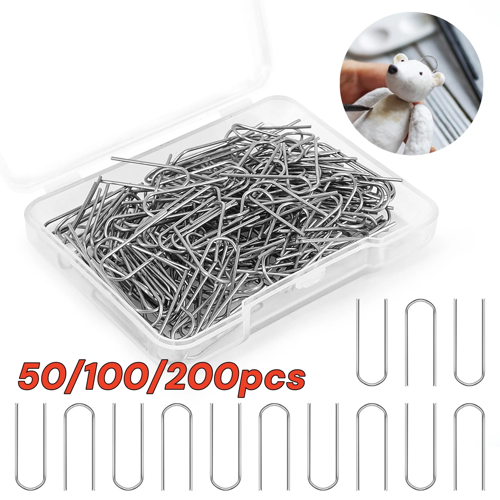 50/100/200PC High Temperature Nichrome Wire Jump Rings 21 Gauge U-Shaped Ceramic Hanging Hook For Tungsten Wire Pottery Ornament