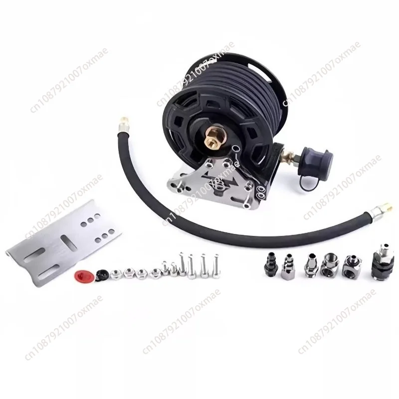 All-Terrain Air Pump Hose Reel, Portable Inflation Tube Storage Tool for Off-Road Vehicle Tire Inflation
